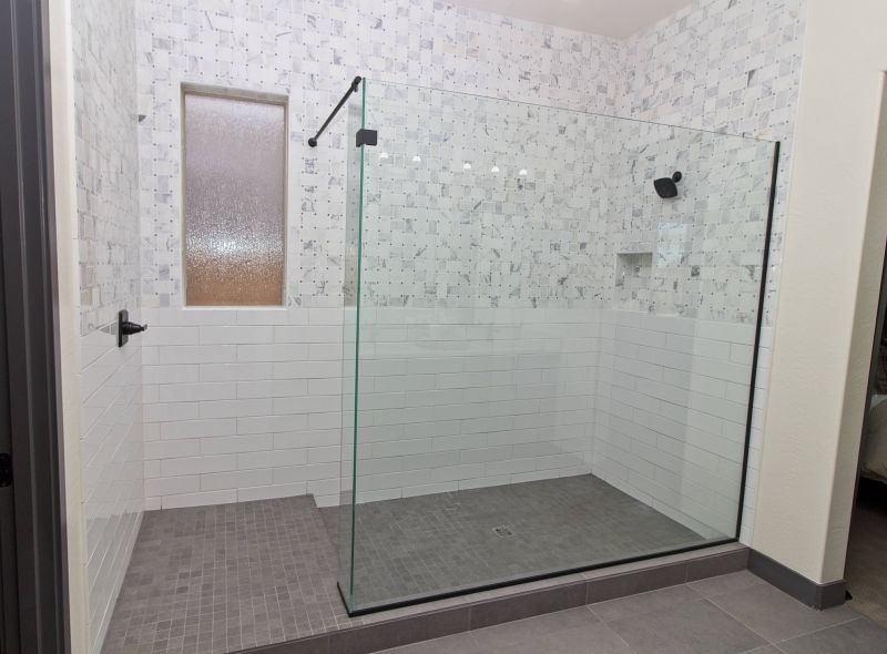 Modern Walk-In Shower with Glass Panels